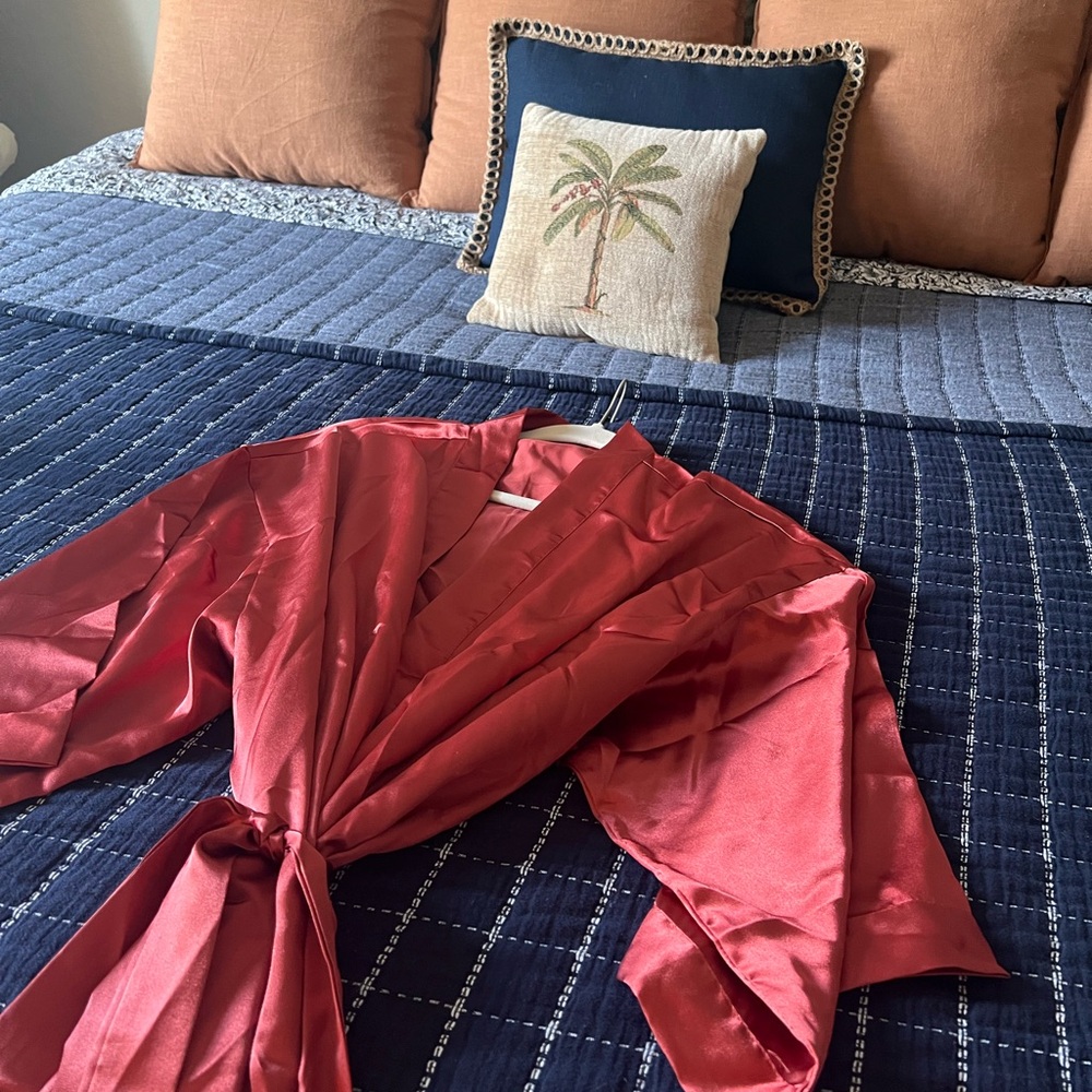 Terracotta Satin Robe